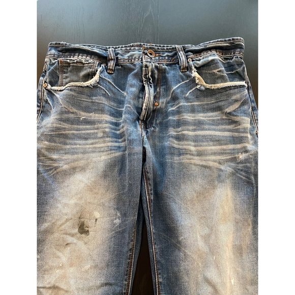 AKOO Brand Jeans Men 36x 32 Distressed Destroyed Paint Denim Streetwear Hip-Hop - Picture 9 of 16